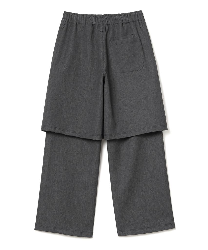 MILLO WOMEN Layered Wide Trousers [Charcoal Gray]
