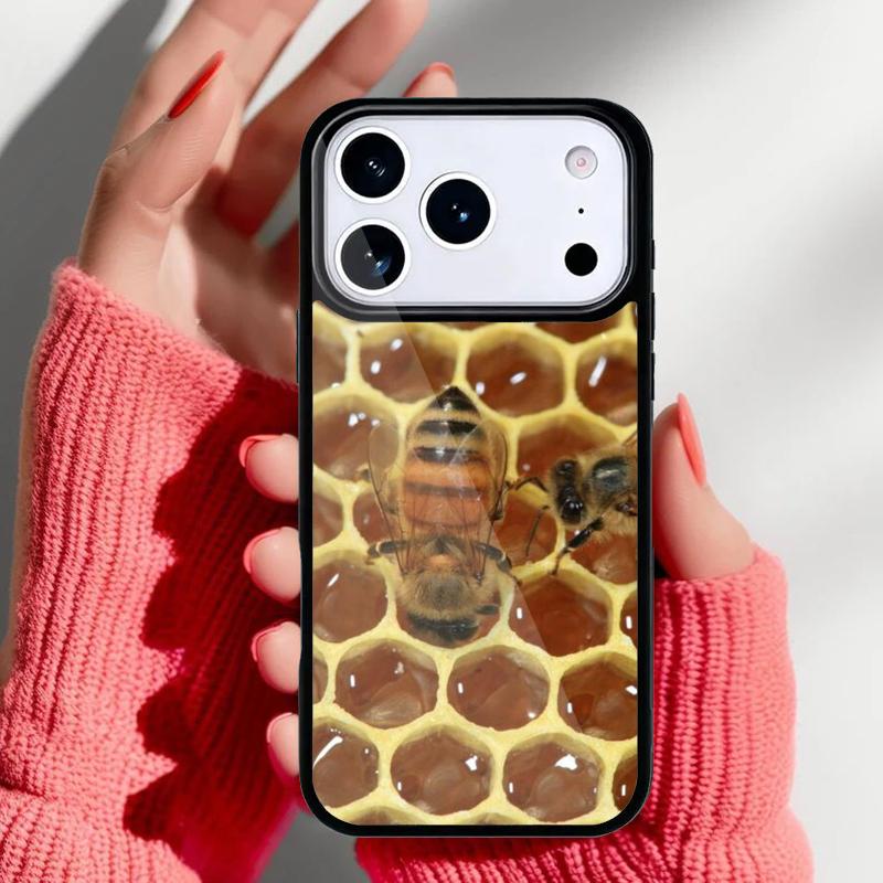 Bumble Bee Honeycomb Honey Phone Case for iPhone 17 16 15 14 13 Pro Max Back Cover for 12 11 Pro Coque