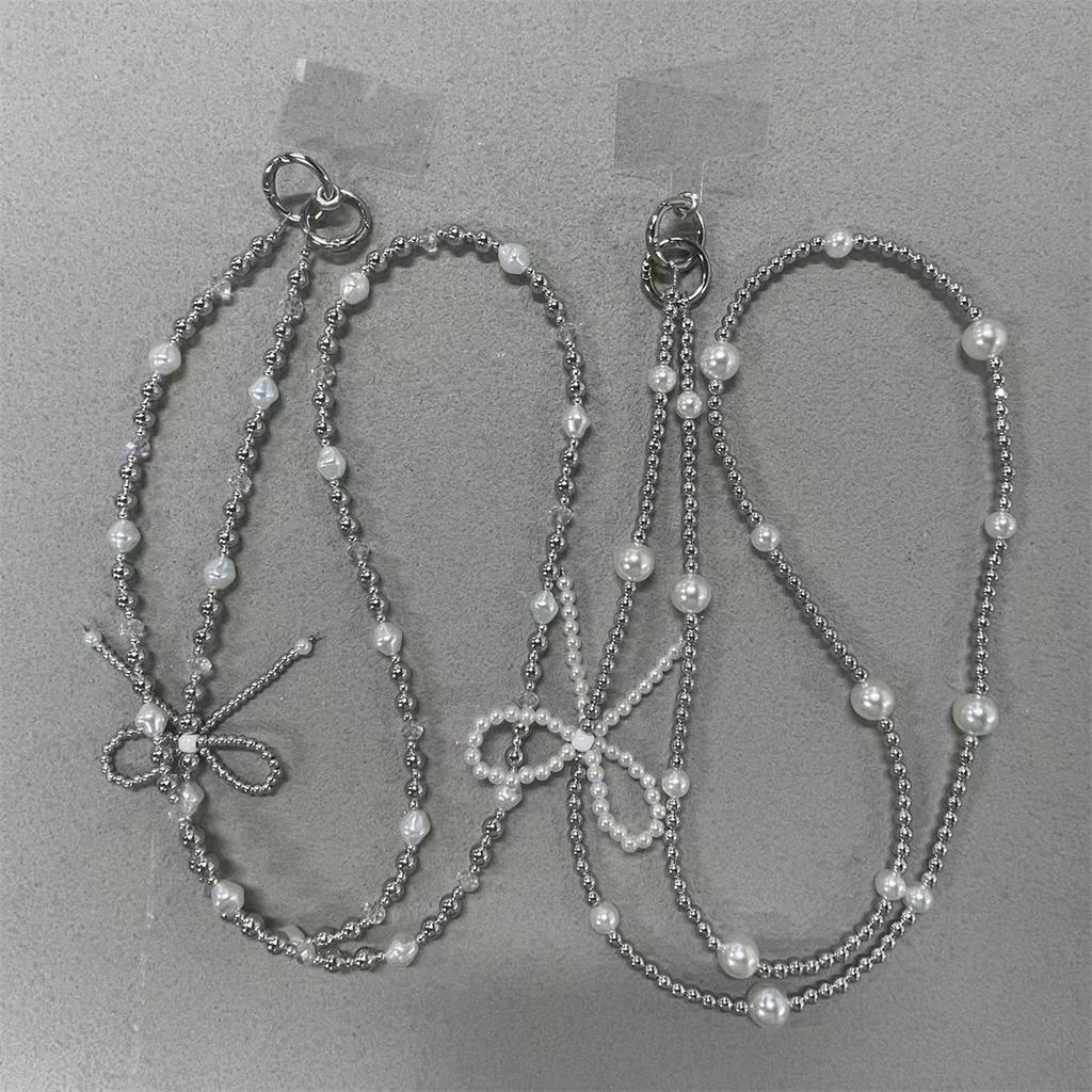 Pearl Love Bow Crossbody Bag Replacement Chain Hanging Accessories Versatile Jewelry Phone Hanging Rope Accessories