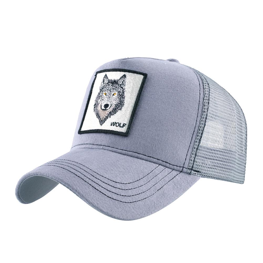 European & American Retro Cotton Embroidered Animal Mesh Baseball Cap