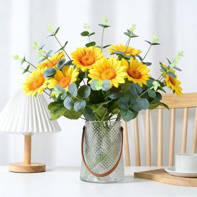 19 Inch Artificial Sunflower Long Stem Fake Large Sunflowers Decoration for Indoor Outdoor Home Wedding Baby Shower Birthday Party