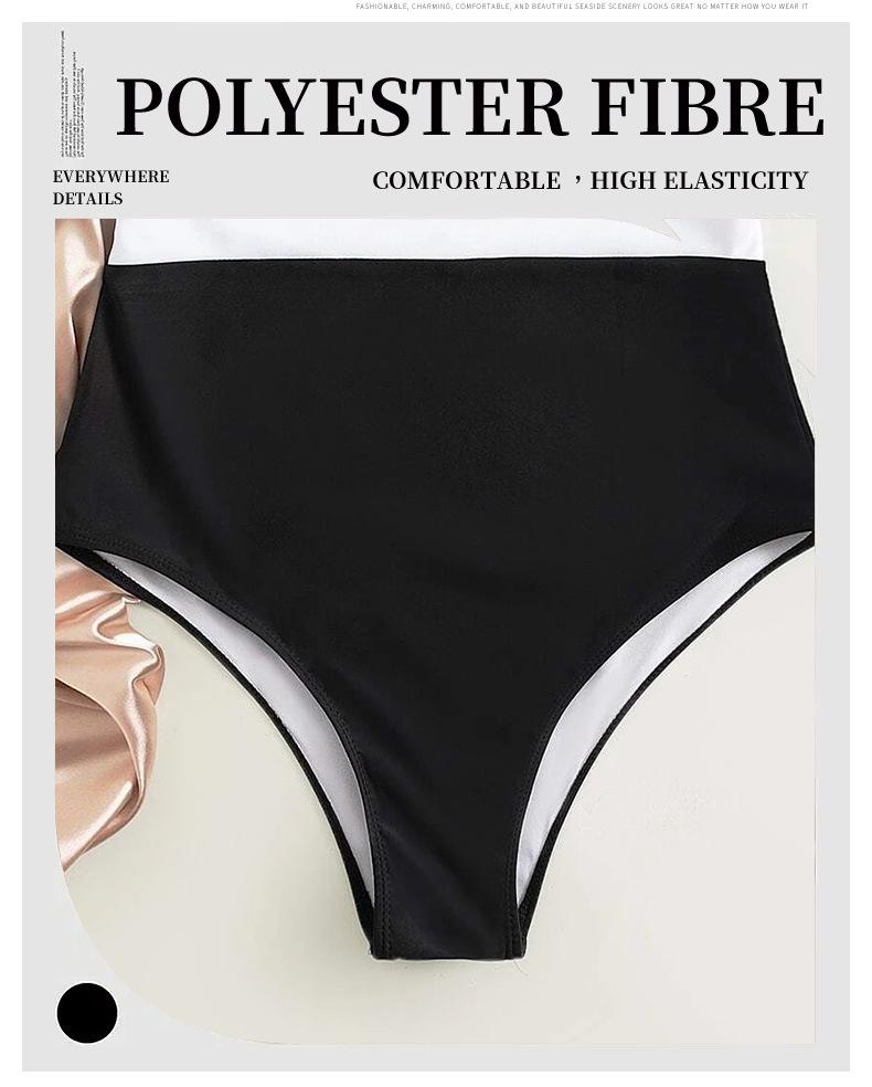 Evropské a americké jednodílné plavky se šněrováním a vycpávkami na prsou - Sexy bikiny styl dámské plážové oblečení