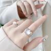 Niche Design Moonstone High-Grade Diamond-Encrusted Zircon French Open Index Finger Cold Wind Ring