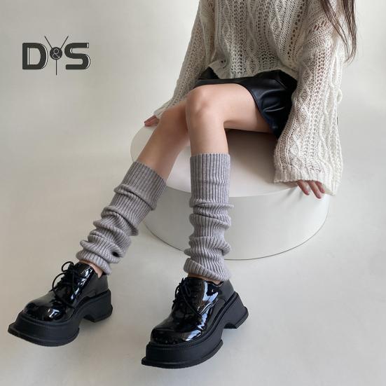 1 Paar Winter-Beinstulpen, warm, japanischer Stil, JK-Beinstulpen, Streifen, dehnbare Passform, strickende Wadensocken, für Party, Sport, Yoga, Tanz