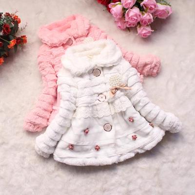 Detské Dievčenské Zateplený kabátik z umelej kožušiny Batoľa Baby Fleecová bunda Outwear Snowsuit Oblečenie