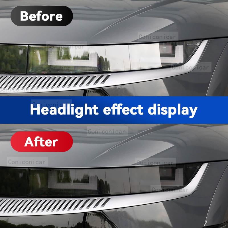 For HYUNDAI IONIQ 5 2025 Car Headlight Smoked Black TPU Protective Film Front Light Tint Change Color Sticker Accessories