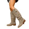 Large Size Suede Pointed Square Heel Boots Autumn and Winter But Knee-high Fashion Women's Boots
