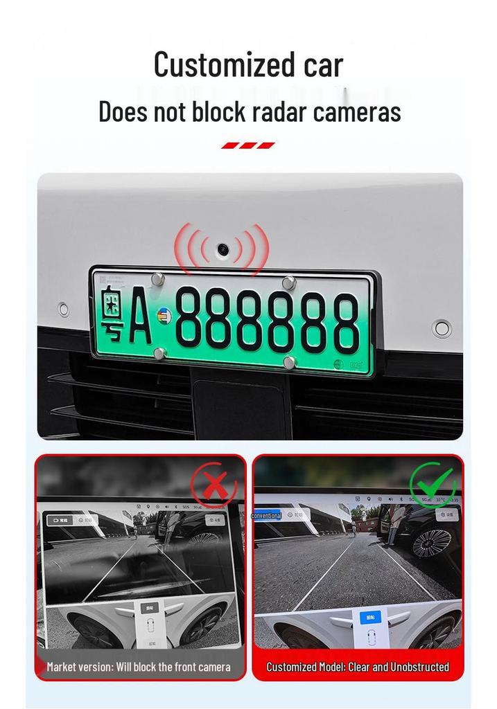 Ideal I6/i8 Full-Edge ABS Green License Plate Frame - New Energy Car Accessory