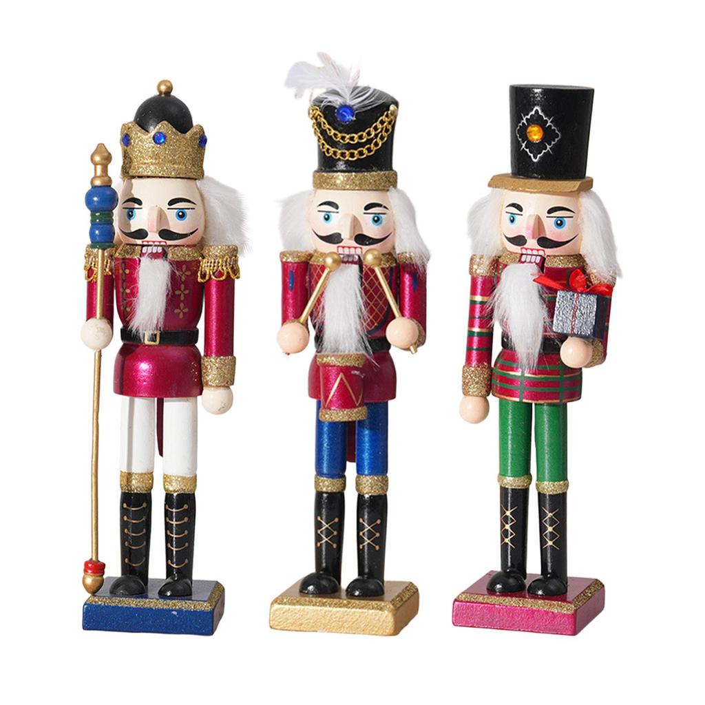 Nutcracker Ornament Home Decor Figurine Sculpture Desk Decor Nutcracker Figure Christmas Decoration for Party Favor Shelf