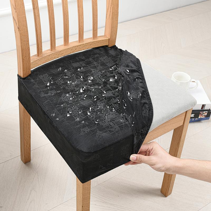 Vattentäta Matsalsstolskydd Stretch Jacquard Sittdynskydd Tvättbart Stolskydd Kök Bankett Hemfest Överdrag