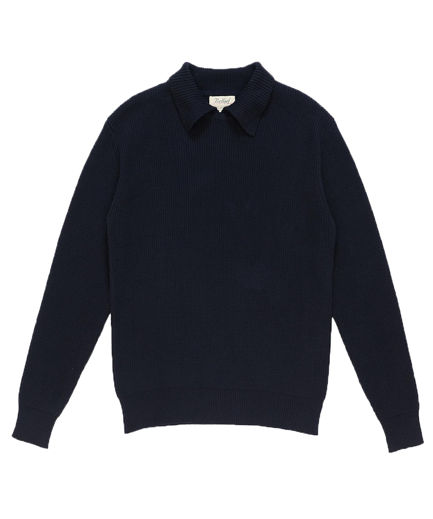 Belief Essential Collar Jumper (Navy) Navy/M