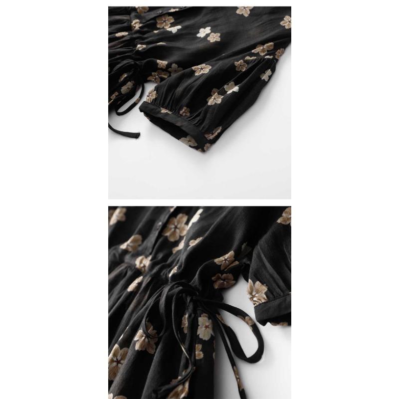 Leichtes Kleid Floral Leichter Luxus Langes Kleid