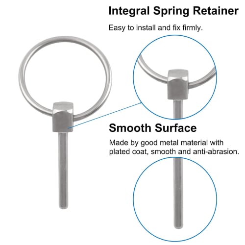 INCREWAY Lynch Pins, 4pcs dia. 3mm Stainless Steel Round Safety Pins, Trailer Locking Pins, Retaining Pins, Lynching Pins, Fasteners for Trucks, Farms