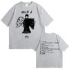 Rapper Milo J 111 Album Double Sided Print T Shirt Men Hip Hop Fashion Tshirt Male Rap Oversized T-shirt Men's Cotton T-shirts
