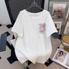 Plus Size Mid-Length Loose Slimming Round Neck Short Sleeve T-shirt for Women (200/300/350 Jin)