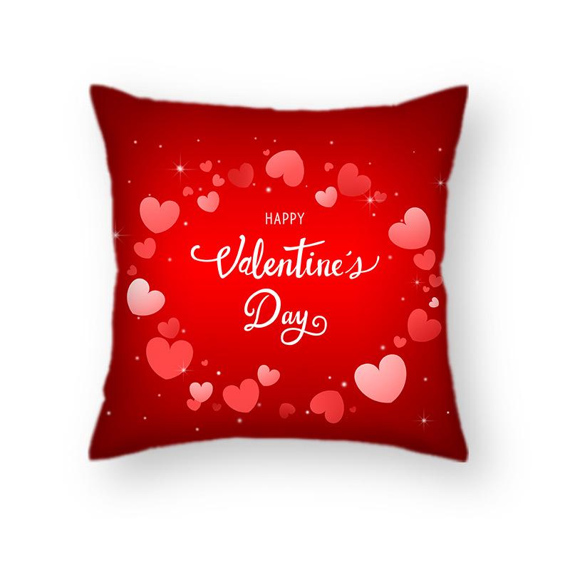 Nordic Red Sofa Pillow Love Pillow Case Ins Style Flower Couple Wedding Hug Valentine's Day Decoration Pillow Case