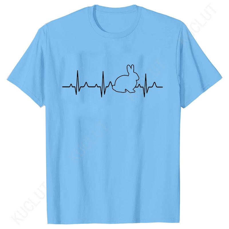 Bunny Heartbeat Shirts for Women Unisex Bunny Fashion Casual Tshirts Rabbit Cartoon Shirt Pet Rabbit Animal Lover Gift Tshirt Tops