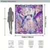 3D Purple Hummingbird And Flower Shower Curtain Waterproof Bath Decor Romantic Artistic Bathroom Curtains For Women