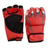 Half Finger Boxing Gloves PU Leather Sparring Mitts Combat Training Padded Gym Gloves for Boxing Bag Workout