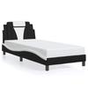 VidaXL Cadre de Lit Viana sans Matelas, Lit Rembourré avec Coussin, Lit Simple, Lit Adulte Chambre, Moderne, Noir et Blanc 3208073