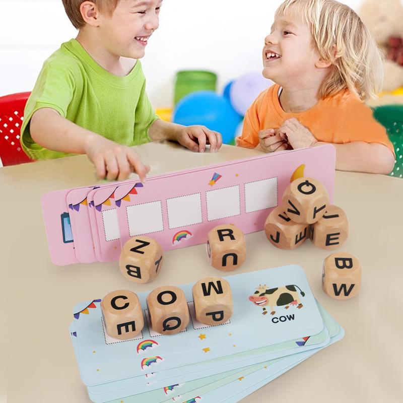 Holz-Alphabet- und Zahlen-Zuordnungsspiel für Kinder - Frühes Lernpuzzle