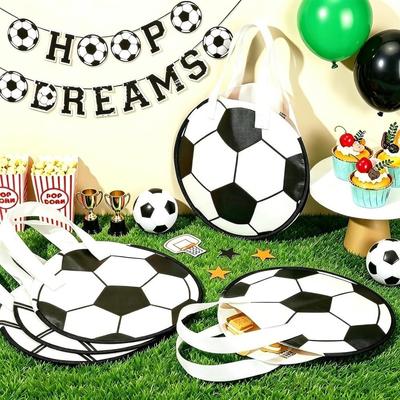 10pcs Football Theme Non Woven Gift Bags Handheld Party Favor Soccer Bag  Candy Gift Giving