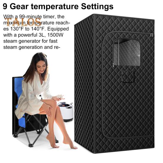 Indoor Foldable Sauna Tent with Powerful Steamer Timer Mode Folding Dual-Zipper Design Easy Assembly Home Use Portable Sauna Box