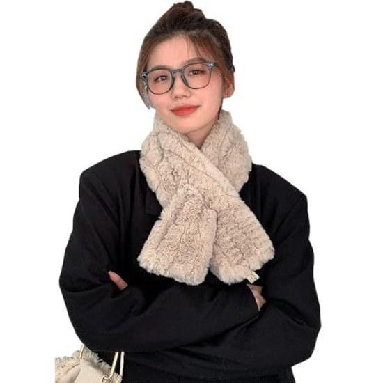 Ekieta Scarf Ladies Fluffy Soft Insert Type Winter Popular Warm Neck Warmer Cold Protection Christmas Birthday Gift Accessories