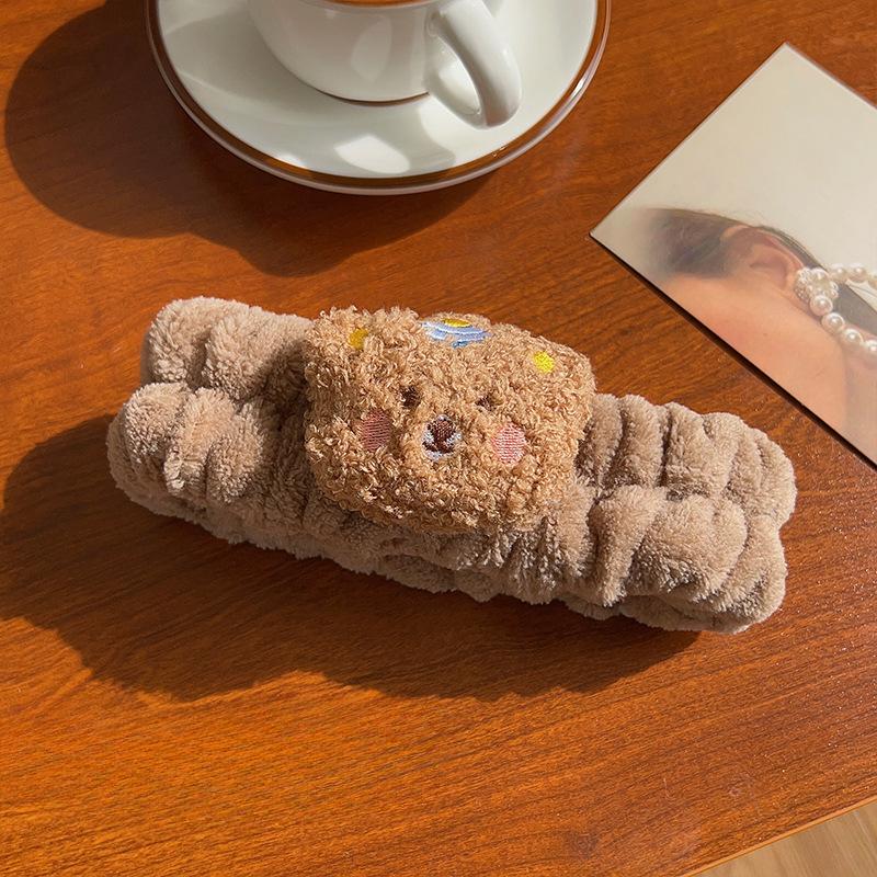 

Милая повязка для волос для мытья лица, повязка на запястье, ручная стирка, влагостойкие рукава, теплая защита для запястья, ополаскивание, впитывание воды и водонепроницаемость Headband темно-коричневого