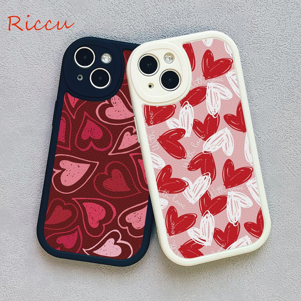 Dla Iphone14 Słodkie Etui na Telefon z Sercem Miłości dla Iphone 14 13 11 12 Pro MAX 13 12 MiNi 7 8 14 plus X XS XR Ochronne Pokrowce ze Skóry Jagnięcej