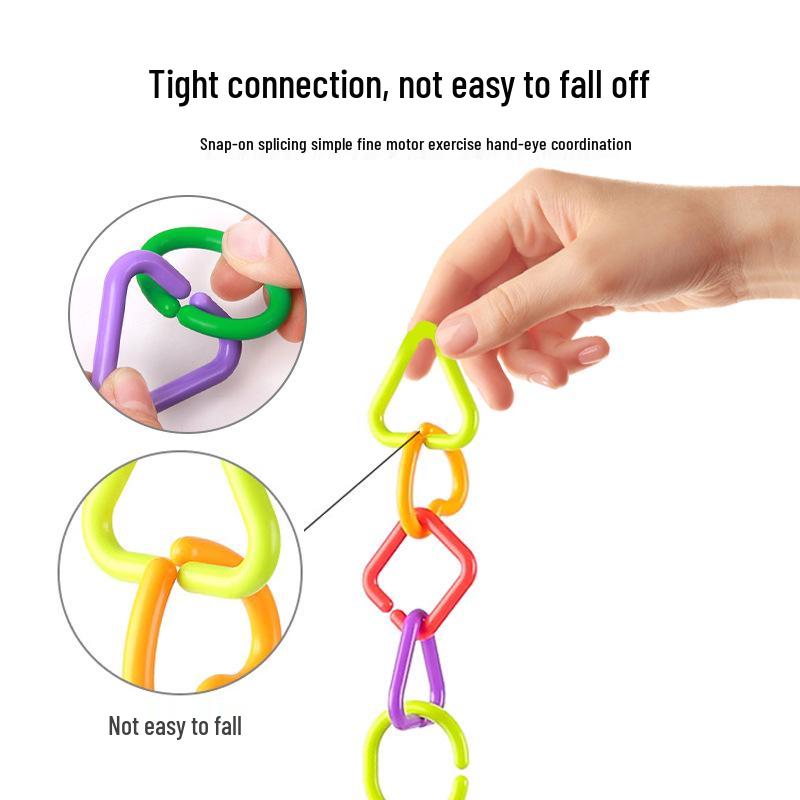 Geometric Ring Buckle Chain Building Block Necklace Toy for Kids - Educational and Developmental