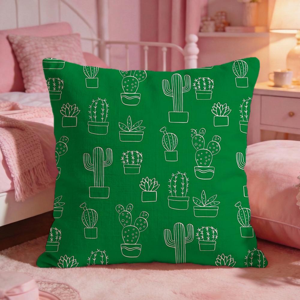 PlantcactusS Cushion Cover Premium Comfort Reversible Pillow Cove Two in One Design for Any Room Car Interior