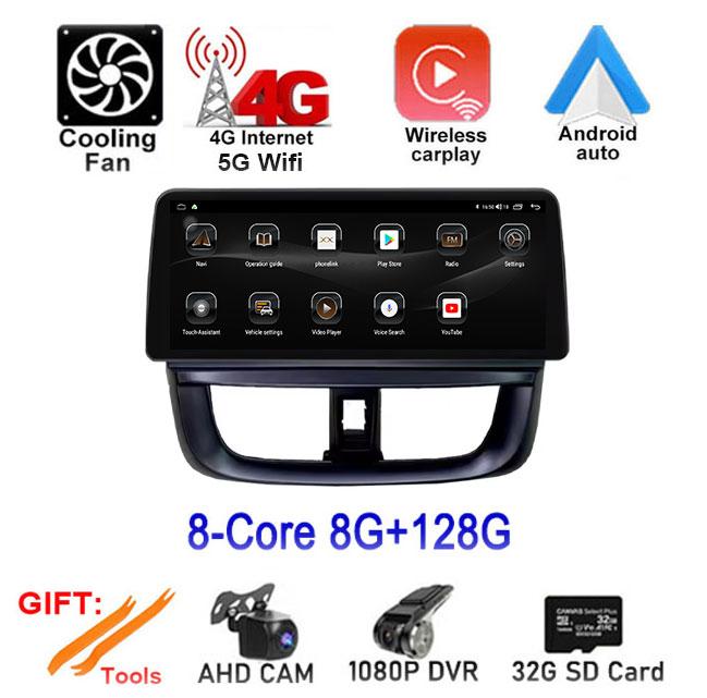 12.3 Inch Android 14 For Toyota VIOS / YARiSL / VIOS FS 2017-2019 Car Multimedia Player Stereo BT Carplay Wifi