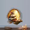 Cozy Cartoon Mouse Reading Book by Candlelight At Mouse Hole Toilet Wall Sticker Self-Adhesive Bathroom Home Decor Art Wholesale