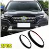 Glossy Black Front Rear Emblem Badge Logo Trim 2PCS For Subaru Outback 2022-2023