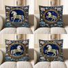 2D Exquisite Horse With Floral Decorative Pillow Cover Pattern Cushion Cover Suitable For Sofa Bedroom Car Pillow Cover