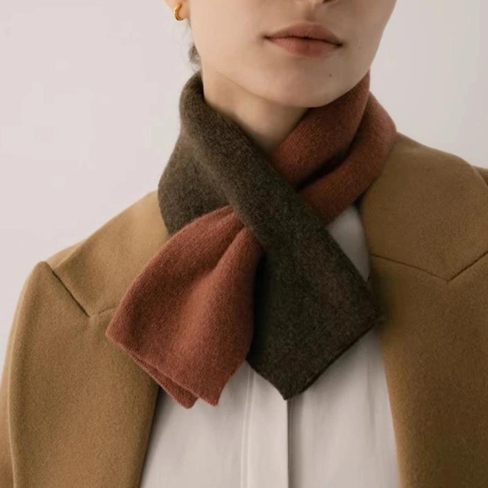 

Soft Warm Wool Scarf Lightweight Breathable Cashmere Texture Scarf Knitted Texture Cross Scarf Autumn Winter