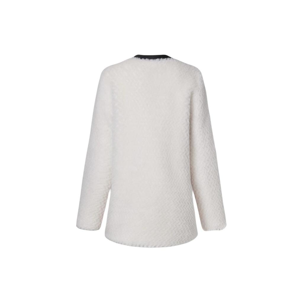 Karl Lagerfeld Elegant Party Light Luxury Striped Trim Double-Breasted Mid-Length Velvet Coat Women Coats 227L1904