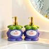 450ML Cartoon Mangosteen Soap Dispenser, Refillable Liquid Hand Soap Shower Gel Container, Bathroom Empty Pump Lotion Bottle
