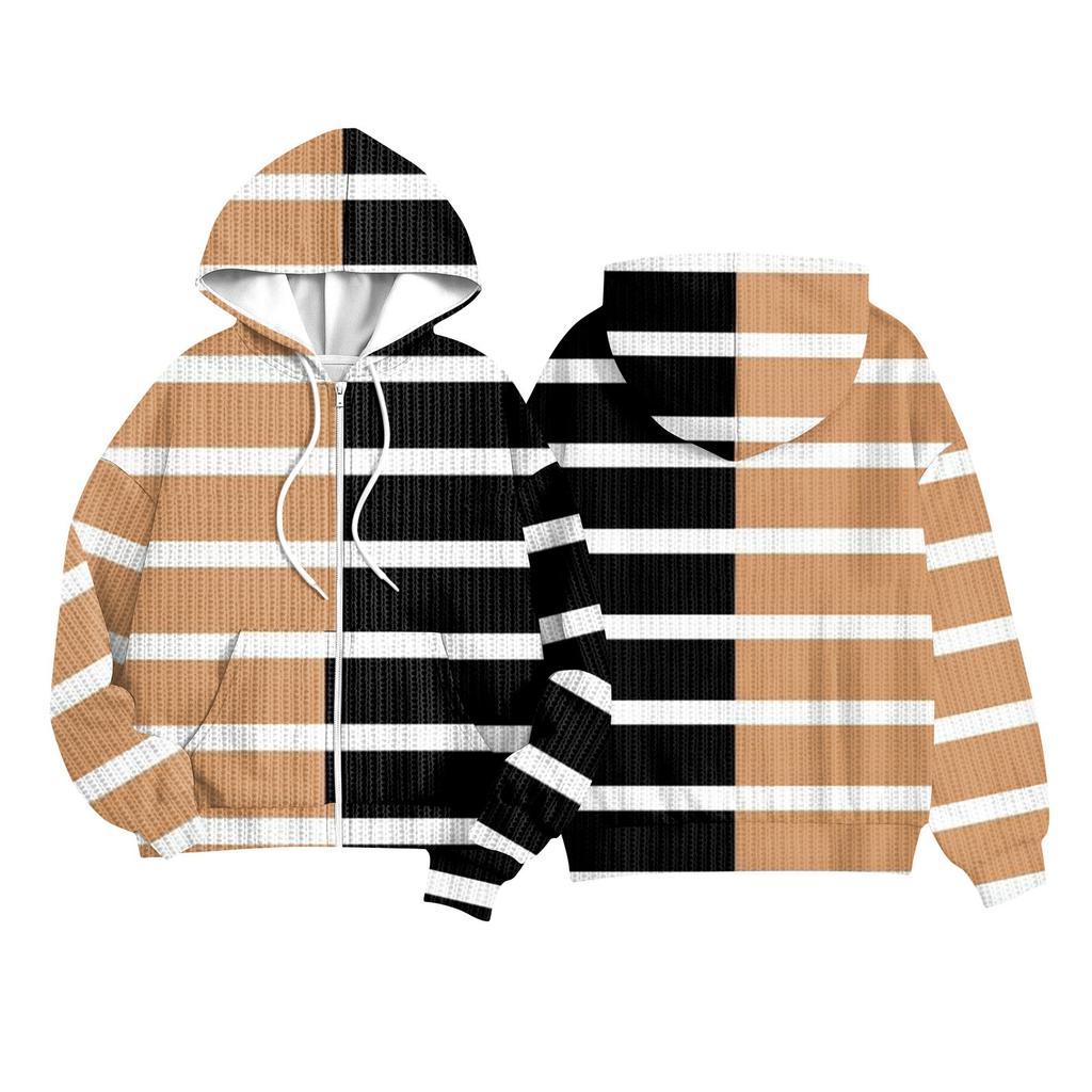 Children Girls And Boys Fashion Jacket Casual Printed Long-sleeved Hooded Cardigan Sweatshirts