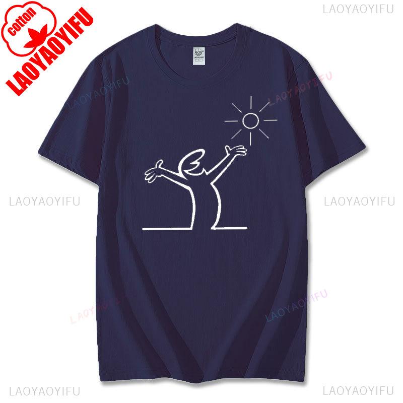 Happy La Linea Summer Casual T-Shirts Men Round Neck Graphic T Shirt Badum Linus Lineman Short Sleeve Tees Fashion Cotton Tops