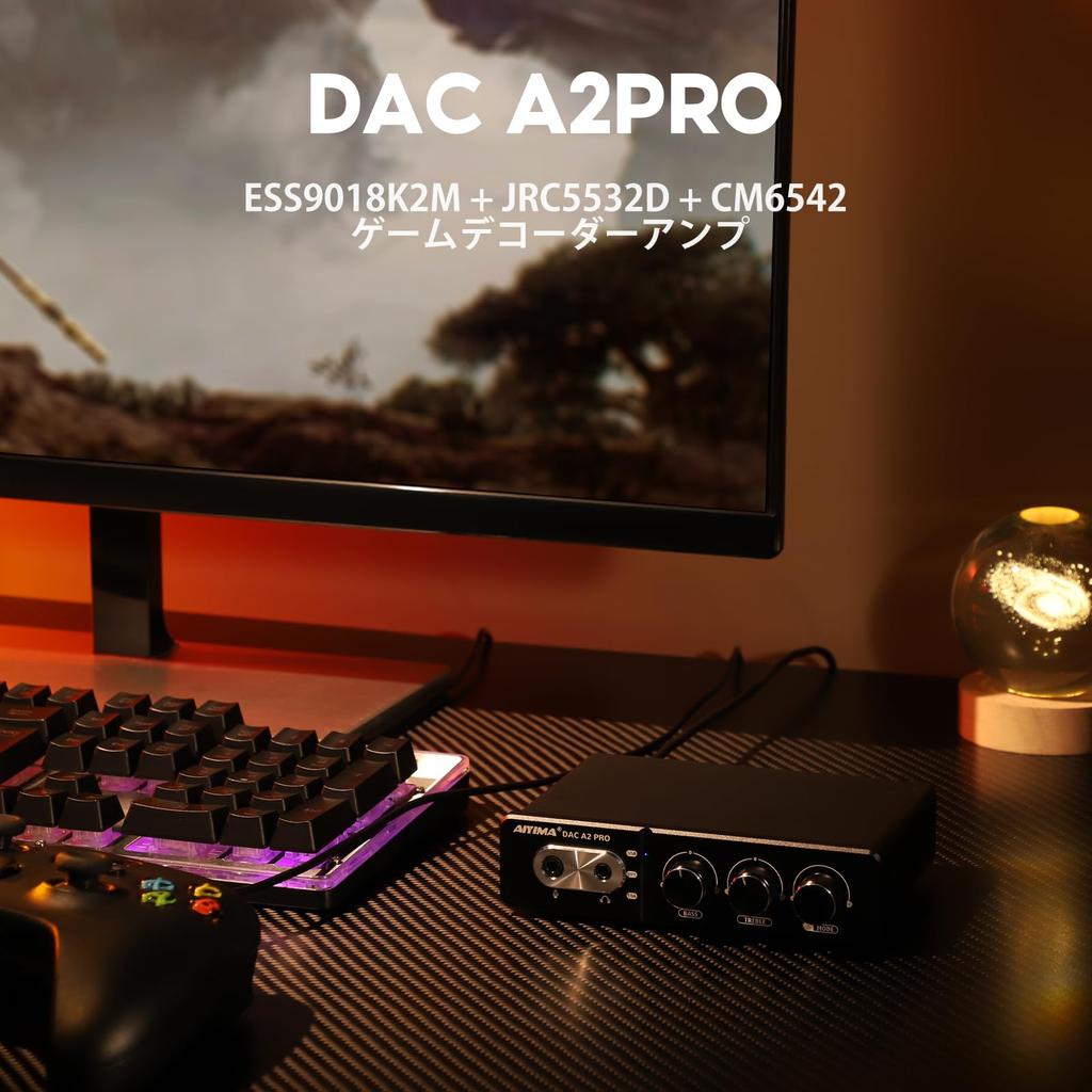 AIYIMA HUB Game Decoder DAC Headphone Amplifier Microphone Compatible Mini HiFi Stereo Digital USB DAC Amplifier DAC-A2PRO ESS9018K2M+JRC5532D+CM6542
