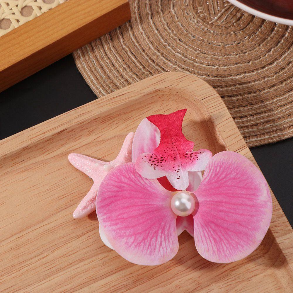 5 PCS Korean Style Butterfly Orchid Hairpin Resin Moth Orchid Side Clip Spring