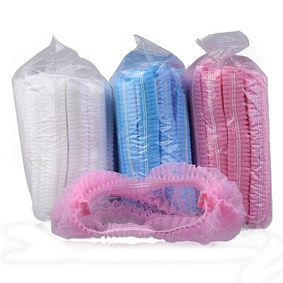 10pcs Non-woven Disposable Shower Caps Dust Hat Women Men Bath Caps For Spa Beauty Salon Bathroom Bonnets El Accessories