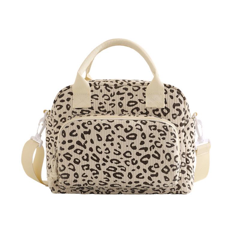 Runhui Velvet Insulated Lunch Bag for Office & Students бежевый/леопардовый