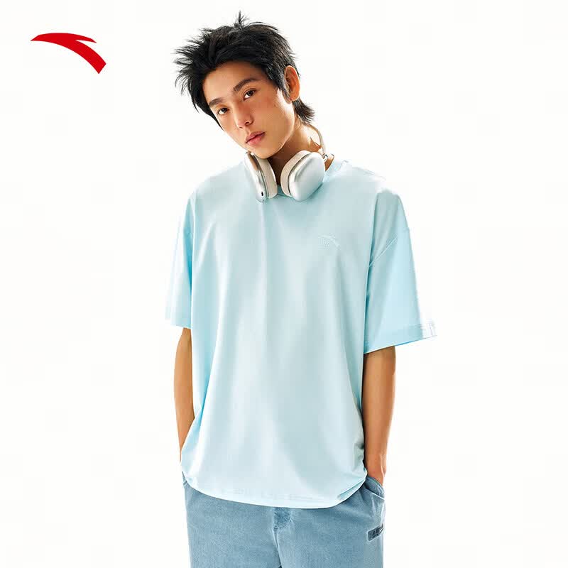 ANTA Unisex Loose Fit Solid Color Short Sleeve T-Shirt