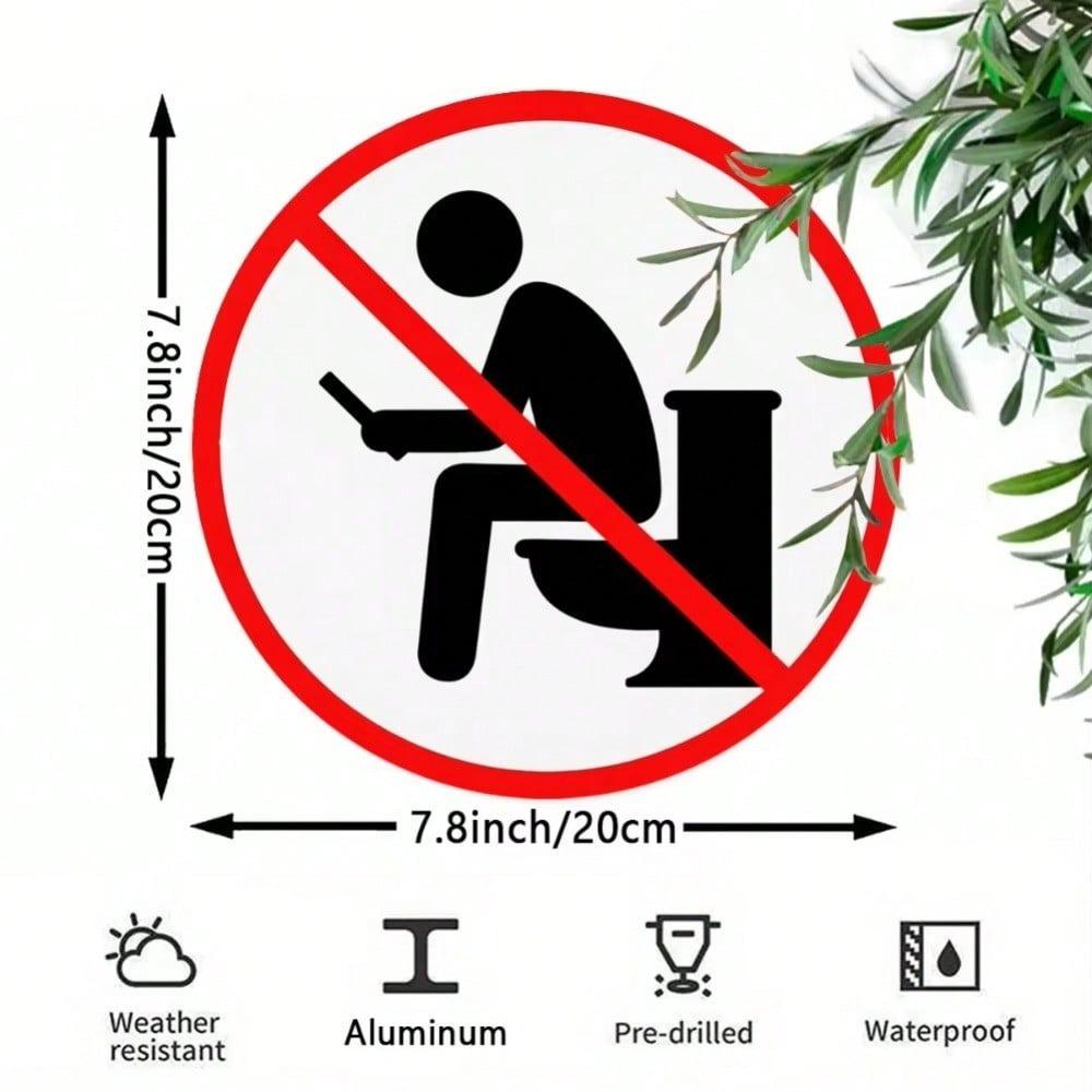 No Phone Zone 7.8x7.8 Inch Funny Bathroom Metal Sign Rustproof Wall Art Room Decor Gift Plaque