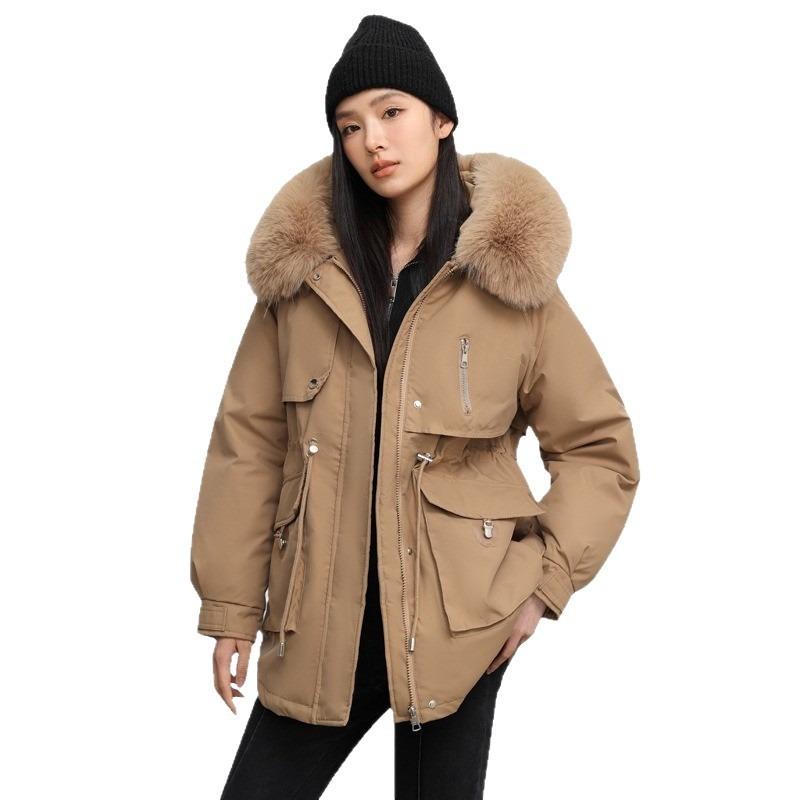 Women's Clothing Velvet Thickened Pie Overcomes Women's Short Winter New Big Fur Collar Slim and Thin Cotton Jacket