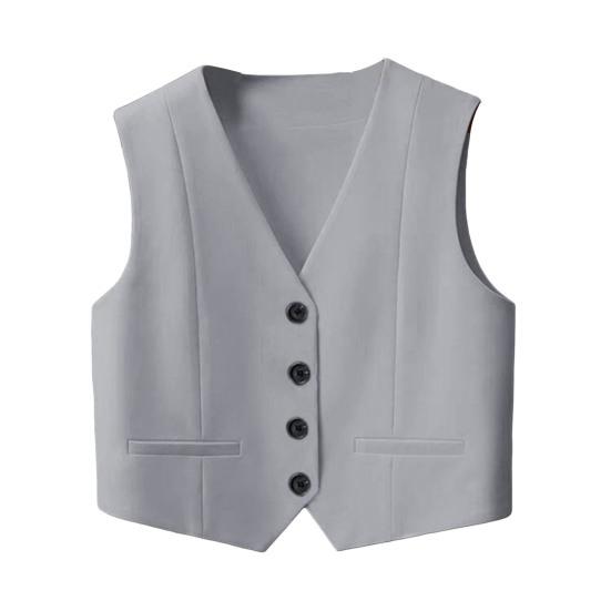 Dámská vesta Vintage bez rukávů Elegantní oblek Ležérní zapínání na knoflíky Výstřih do V Tuxedo vesta pro každodenní nošení Kancelář Rande Ulice