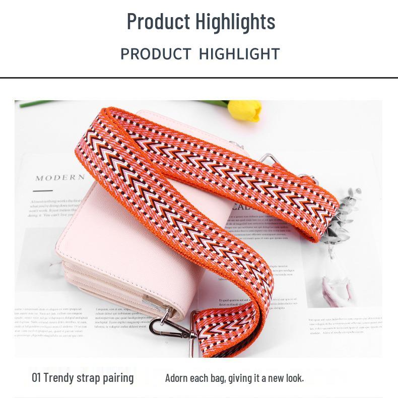 Adjustable 5cm Wide Colorful Diamond Bag Strap - Crossbody & Shoulder Strap Available